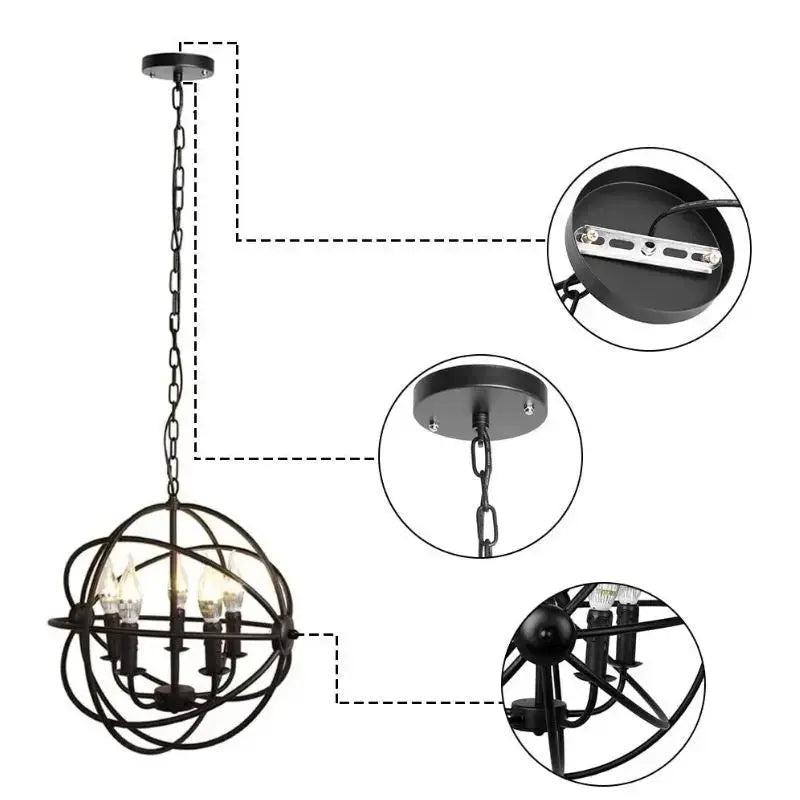 5 Light Unique Globe Chandelier ChandeliersLife®
