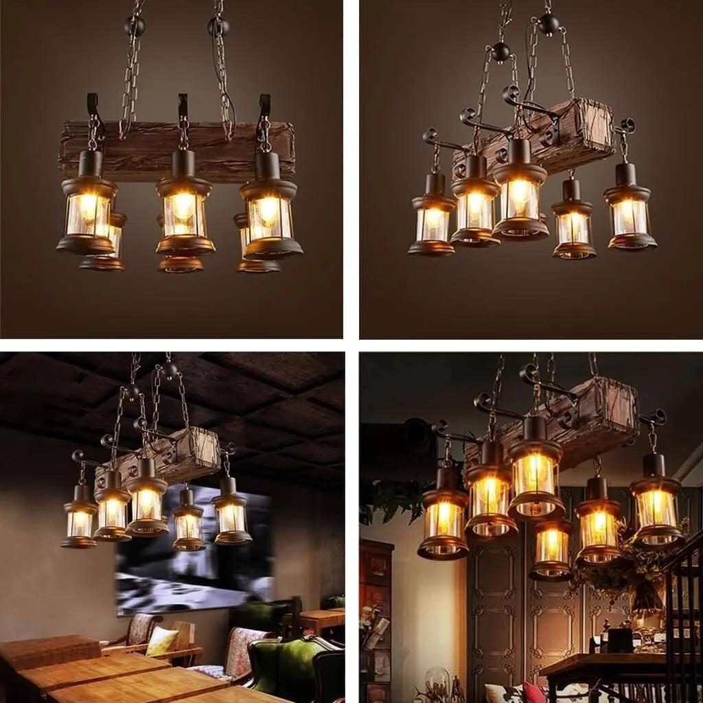 Farmhouse Wood Beam Chandelier ChandeliersLife®