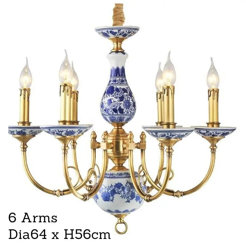Royal Blue & White Porcelain Chandelier ChandeliersLife®