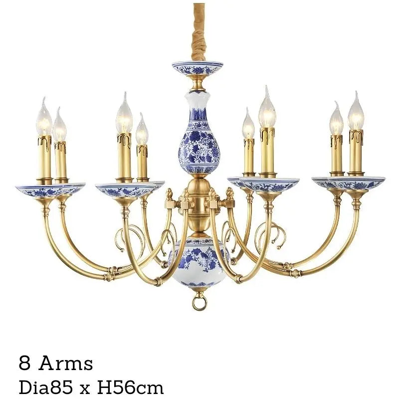 Royal Blue & White Porcelain Chandelier ChandeliersLife®