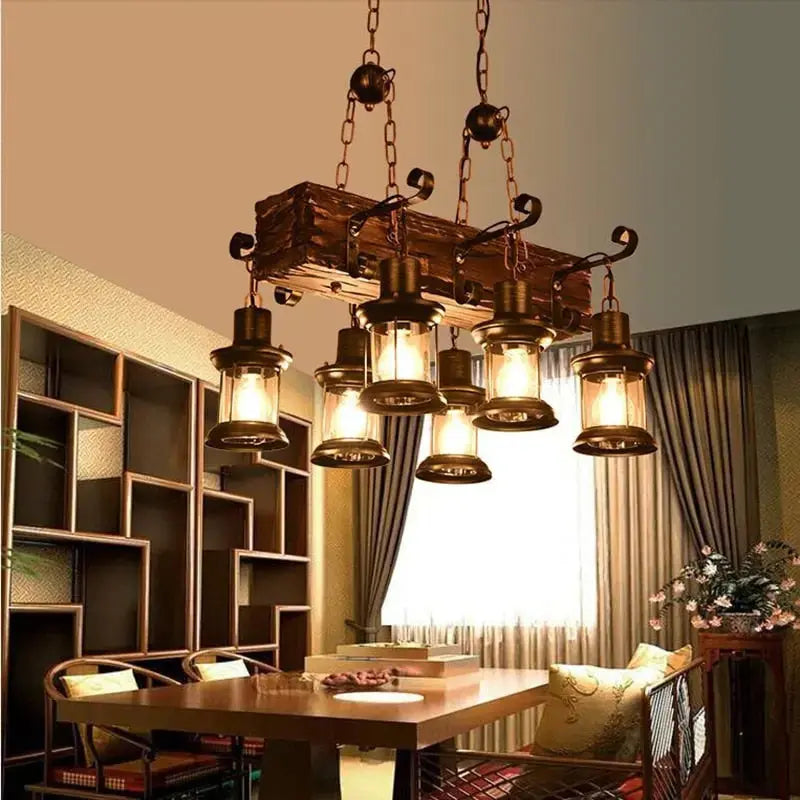 Farmhouse Wood Beam Chandelier ChandeliersLife®