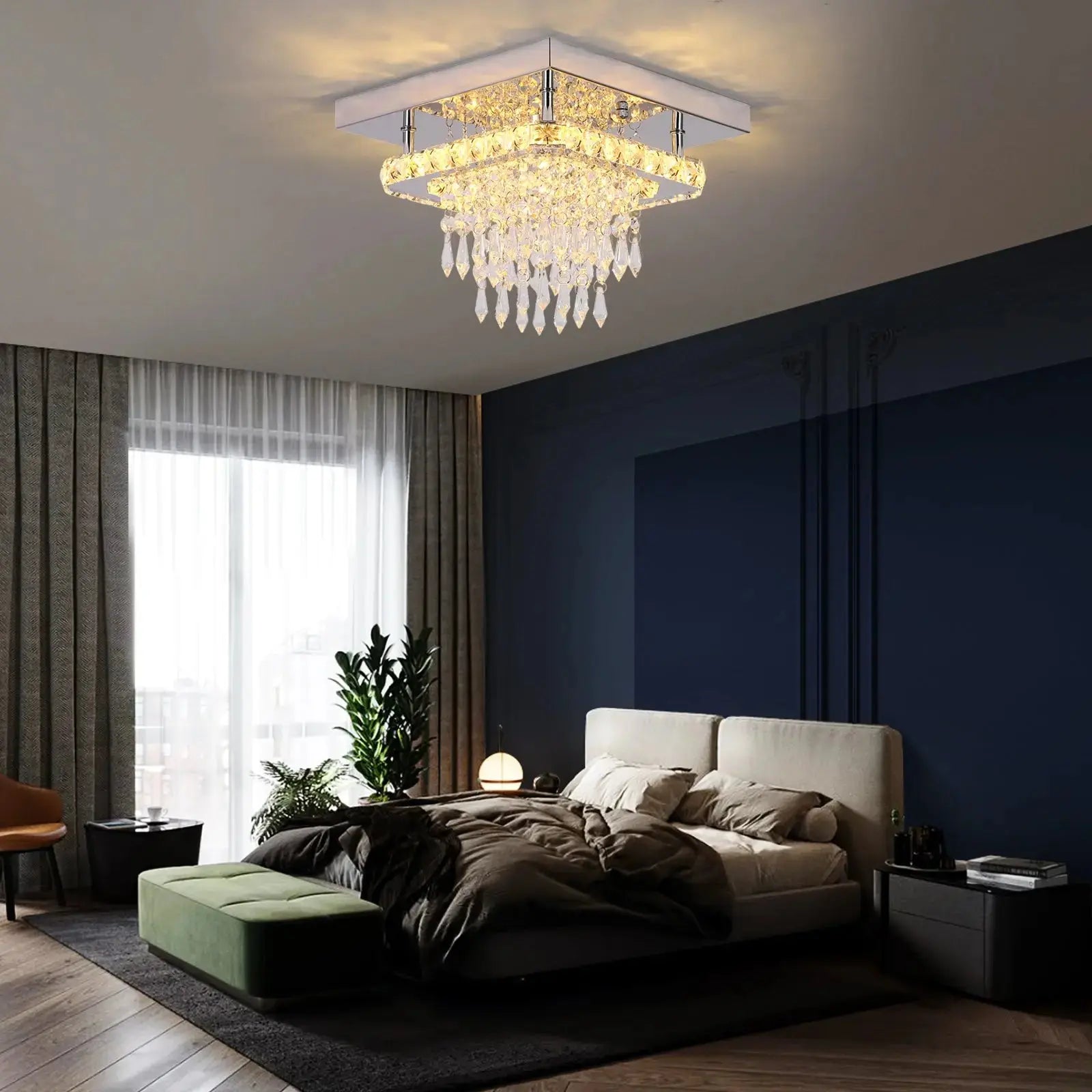 Modern Square Raindrop Ceiling Chandelier GreeLustr