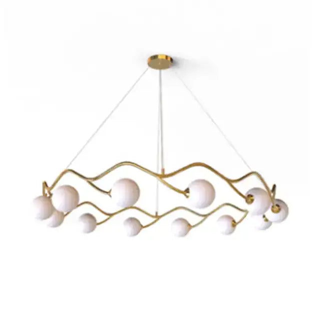 Horizontal Circle Milk White Ball Chandelier Nordic