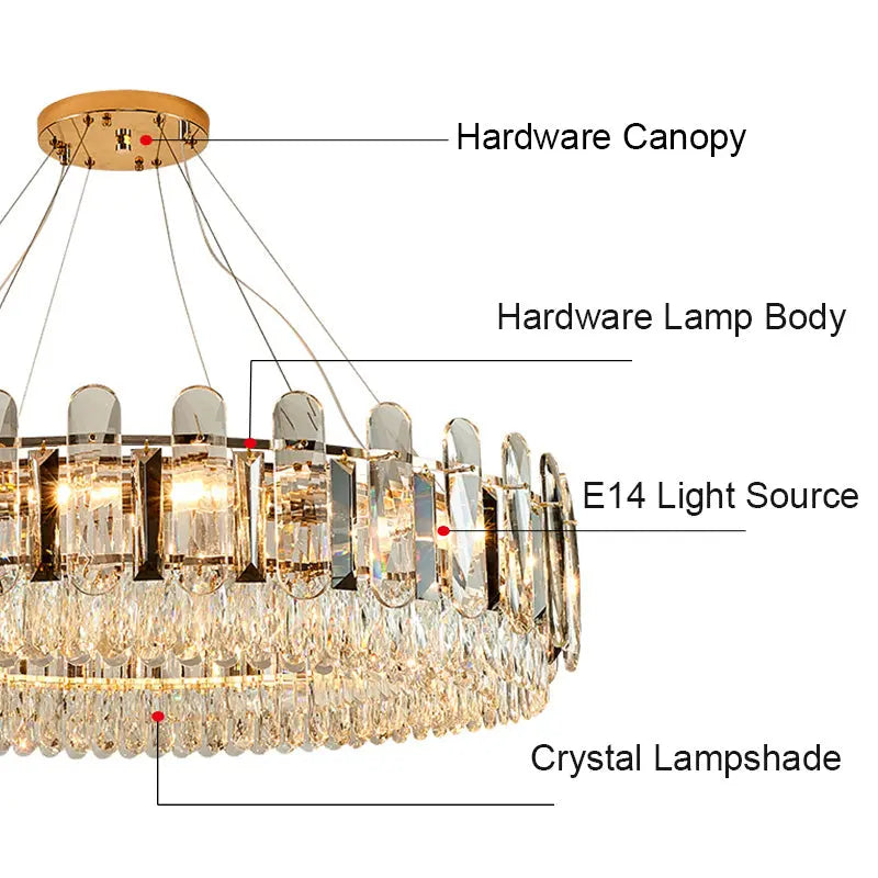 Large Crystal Chandelier Nordic