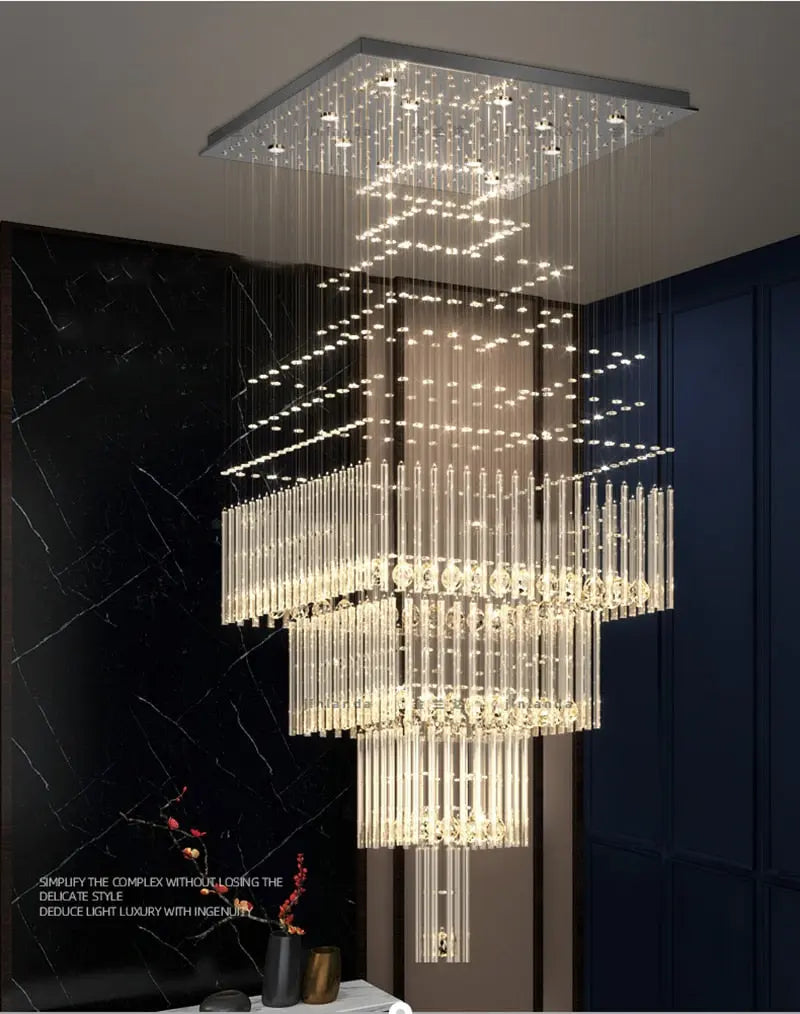 Modern Columnar Crystal Hanging Chandelier ChandeliersLife®