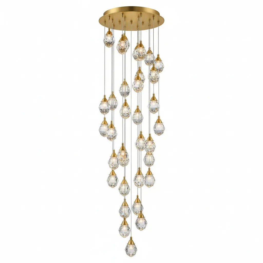 Luxury Long Diamond Crystal Ball Chandelier ChandeliersLife®