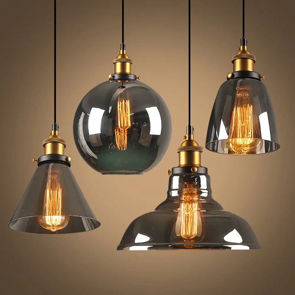 Industrial Retro Smoky Glass Vintage Pendant Lights ChandeliersLife®