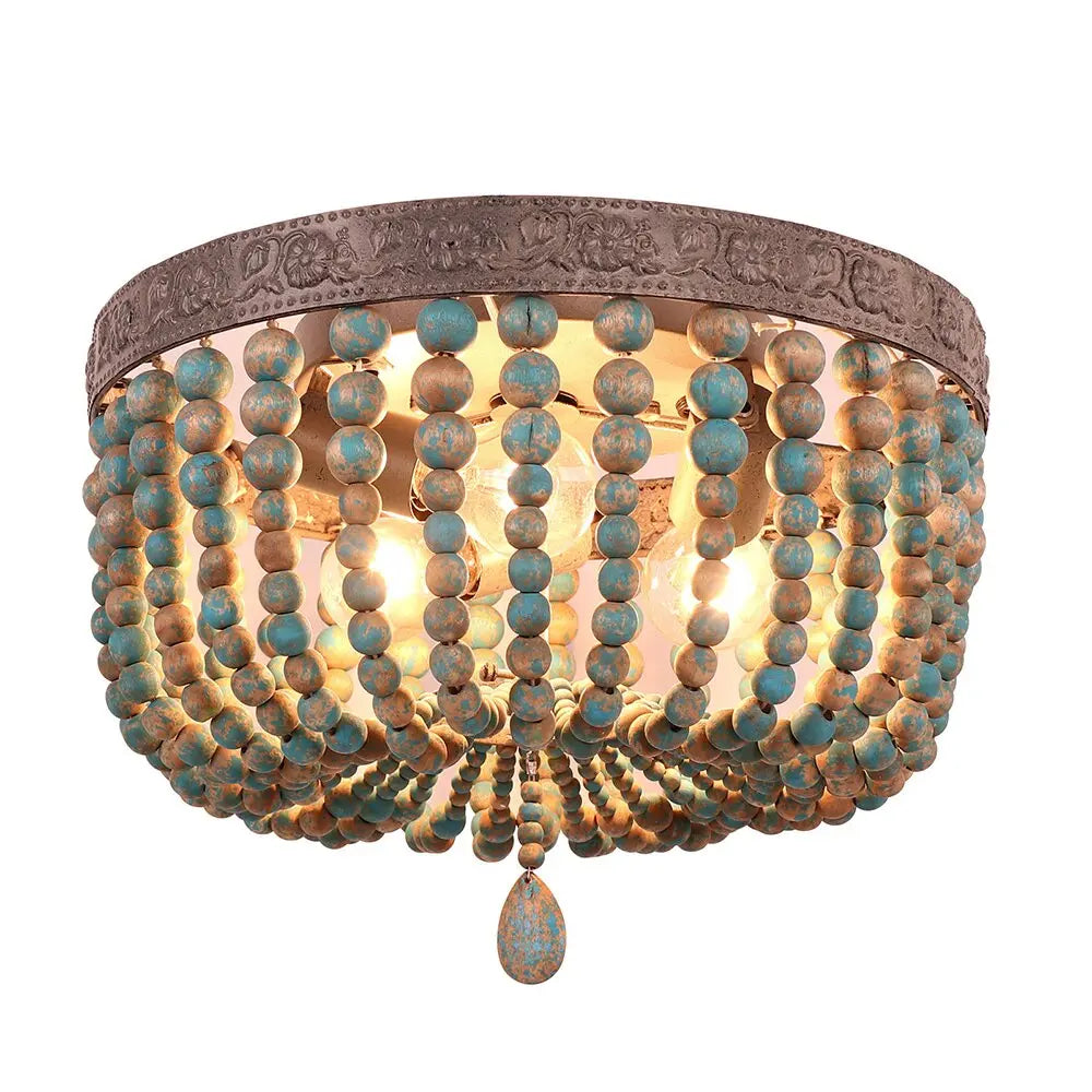Retro Vintage Rustic Round Wooden Bead Ceiling Lights ChandeliersLife®