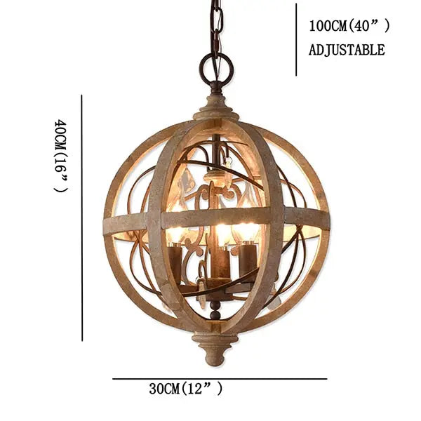 Retro Solid Wood Hanging Chandelier ChandeliersLife®