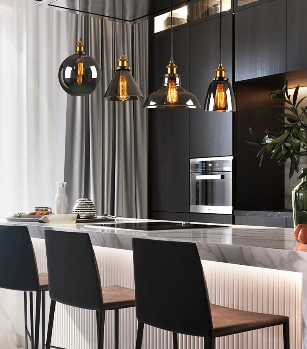 Industrial Retro Smoky Glass Vintage Pendant Lights ChandeliersLife®