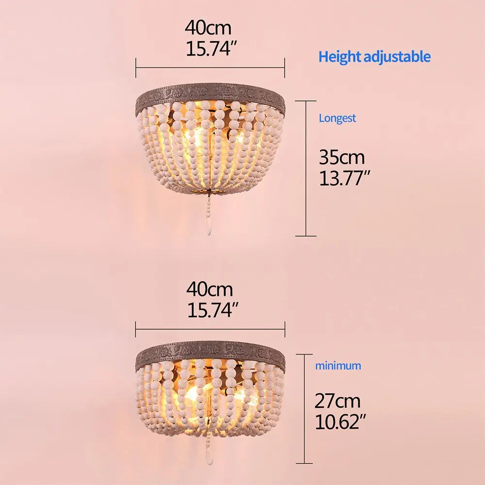 Retro Vintage Rustic Round Wooden Bead Ceiling Lights ChandeliersLife®