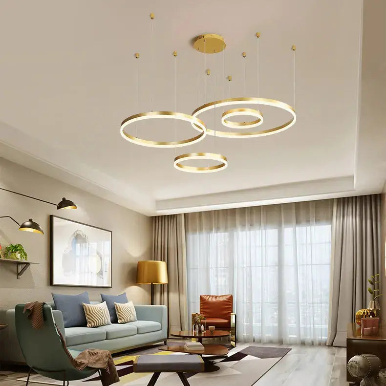 Art Deco Gold Shape Pendant Led Chandelier Nordic