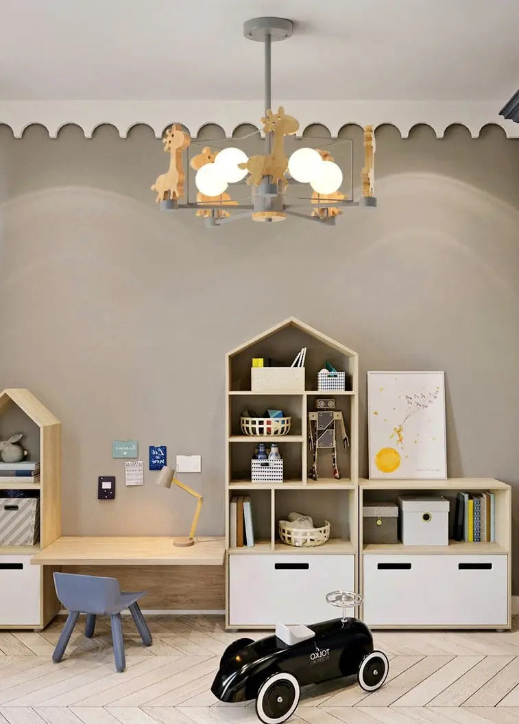 Wood Horse Kids Chandelier ChandeliersLife®