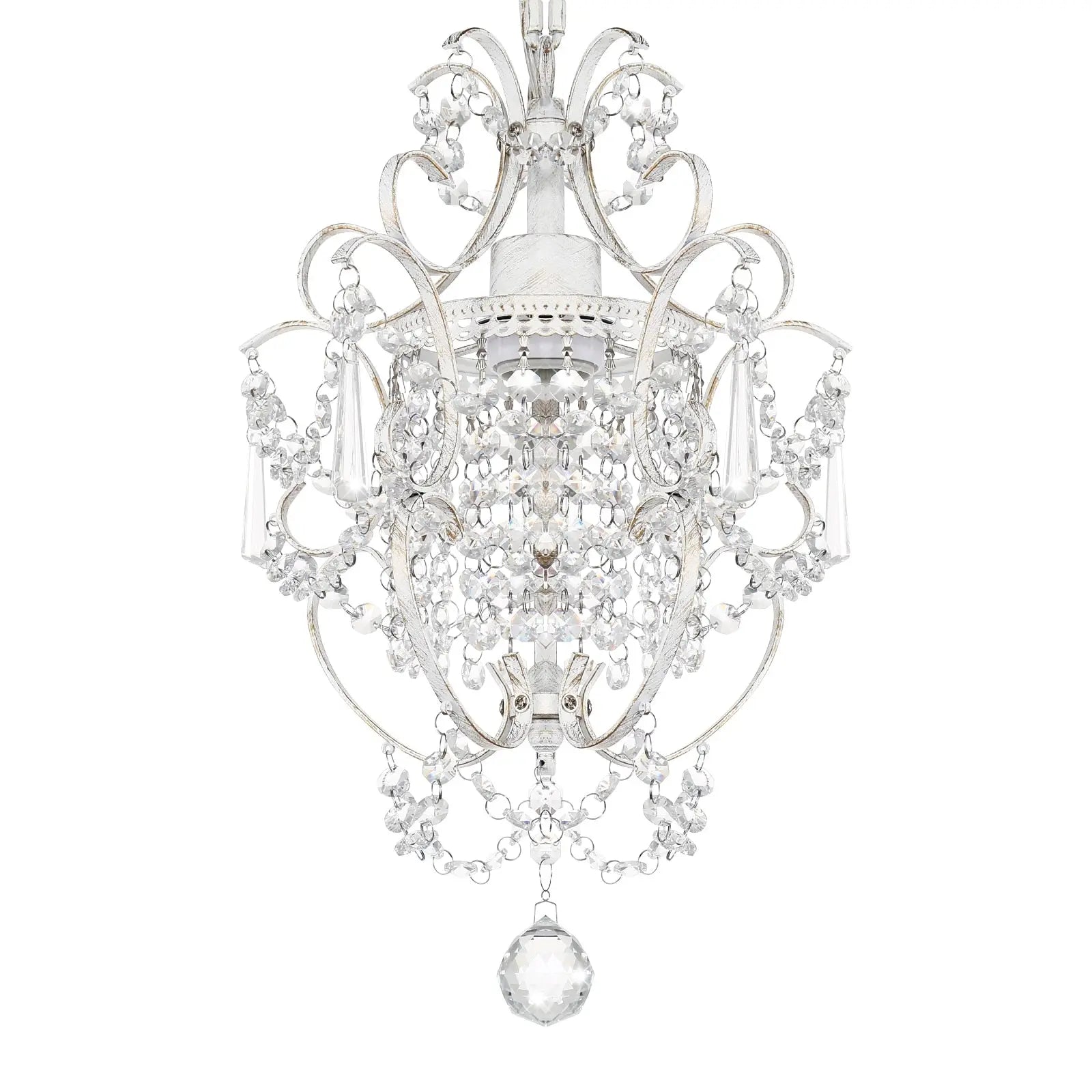 One Light Crystal White Chandelier ChandeliersLife®