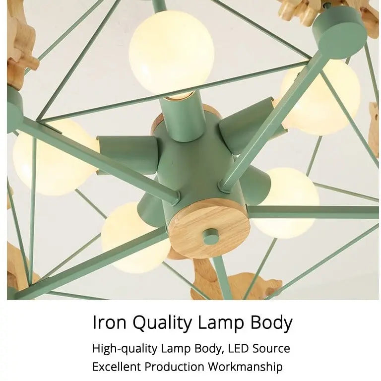 Wood Horse Kids Chandelier ChandeliersLife®