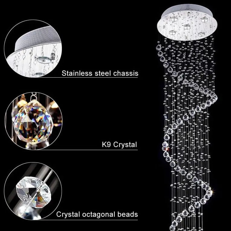 LED Spiral Crystal Chandelier ChandeliersLife®