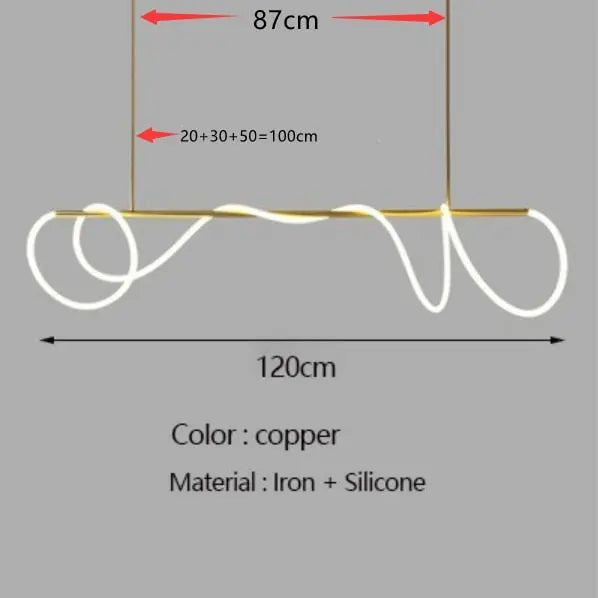 Modern Long Hose Led Chandelier - Brass ChandeliersLife®