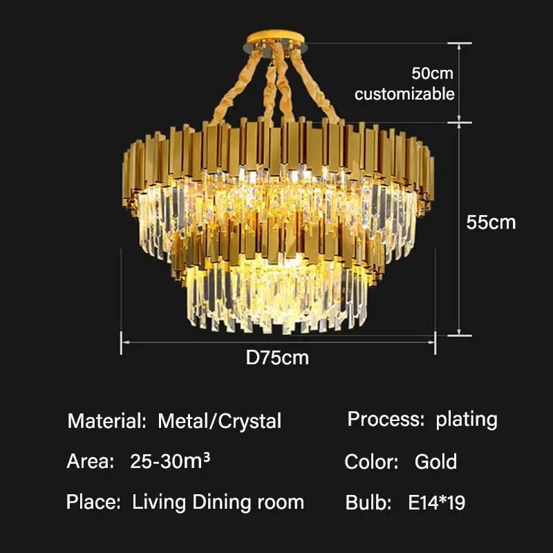 Modern Luxury Gold Crystal Lustre ChandeliersLife®