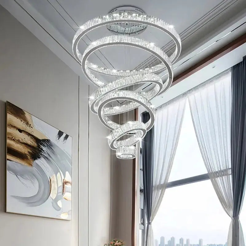 Luxury Modern Ring Crystal Chandelier - Chrome ChandeliersLife®