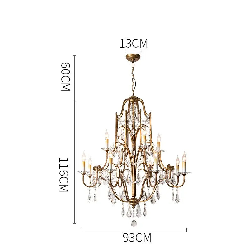 Retro Gold Crystal Chandelier ChandeliersLife®