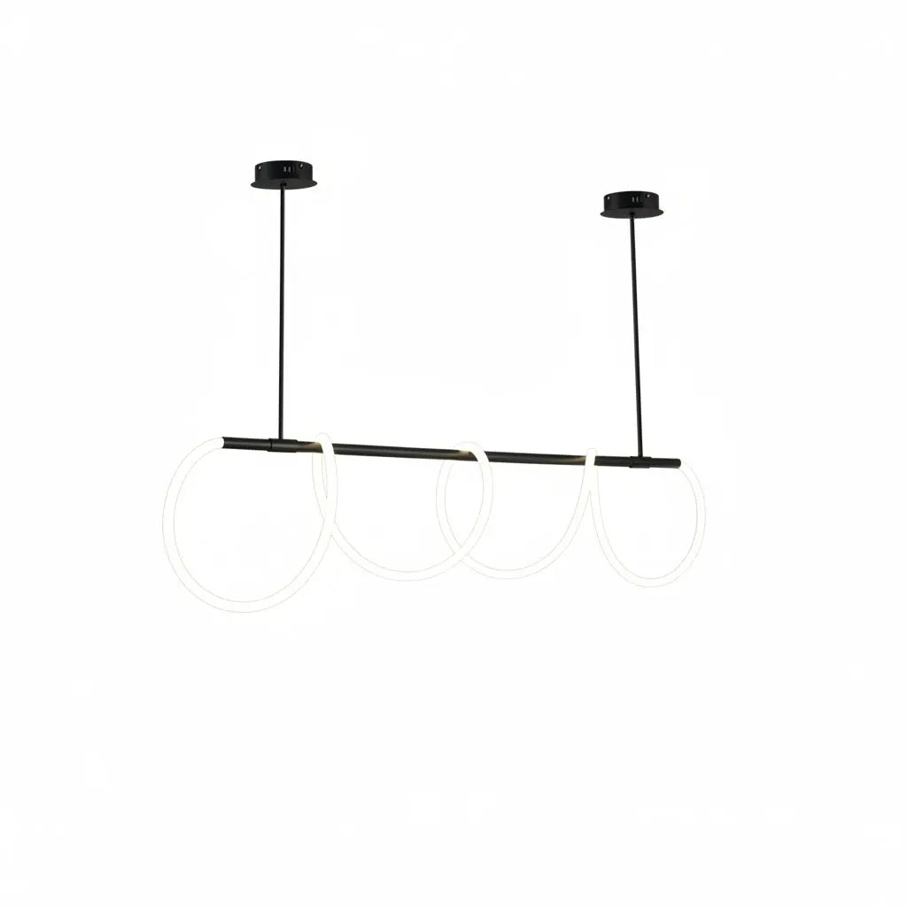 Modern Long Hose Led Chandelier - Black ChandeliersLife®