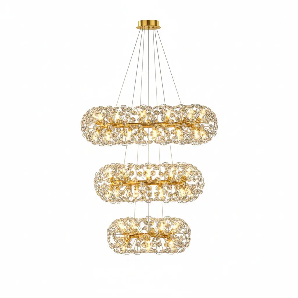 Modern Gold Crystal Circular Hanging Chandelier ChandeliersLife®