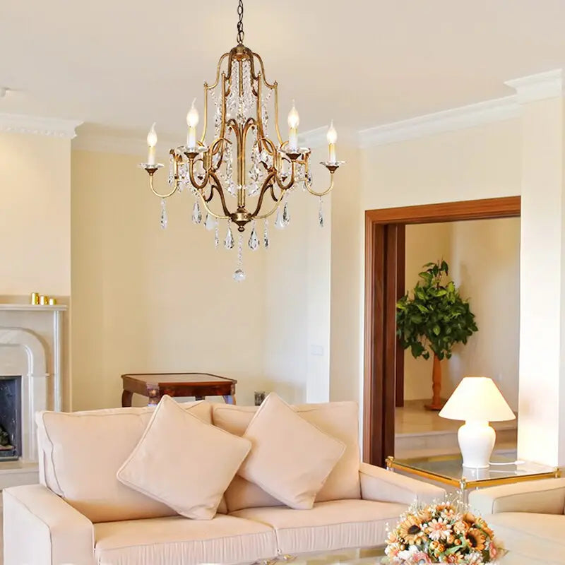 Retro Gold Crystal Chandelier ChandeliersLife®