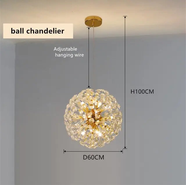 Modern Luxury Ball Crystal Hanging Light ChandeliersLife®