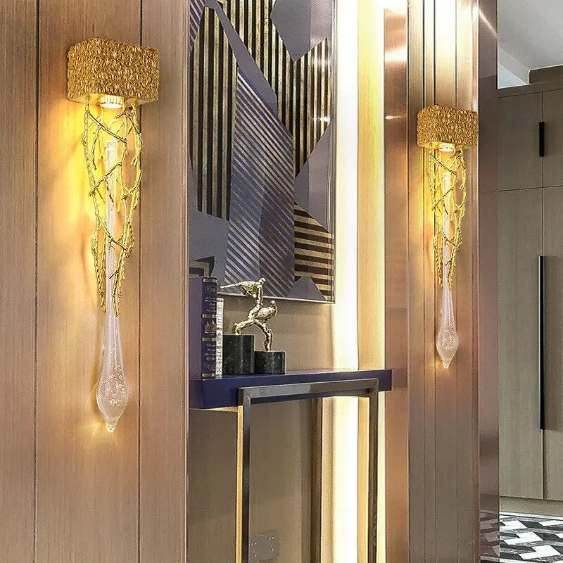Nordic Transparent Crystal Gold Wall Lamp ChandeliersLife®