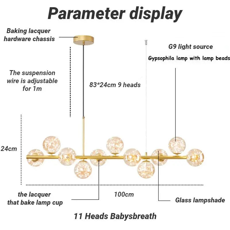 Modern Long Dining Room Chandeliers Glass Ball ChandeliersLife®