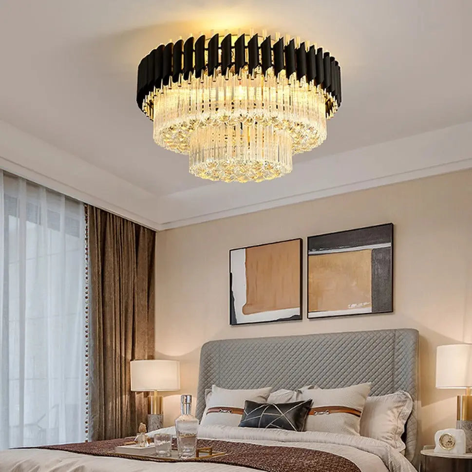 Round Crystal Designer Ceiling Chandelier ChandeliersLife®