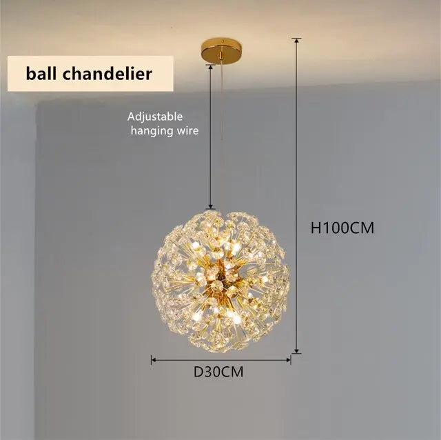 Modern Luxury Ball Crystal Hanging Light ChandeliersLife®