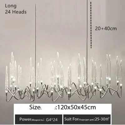 Luxury Nordic Tree Branch Candle Shaped Crystal Chandelier - Silver ChandeliersLife®