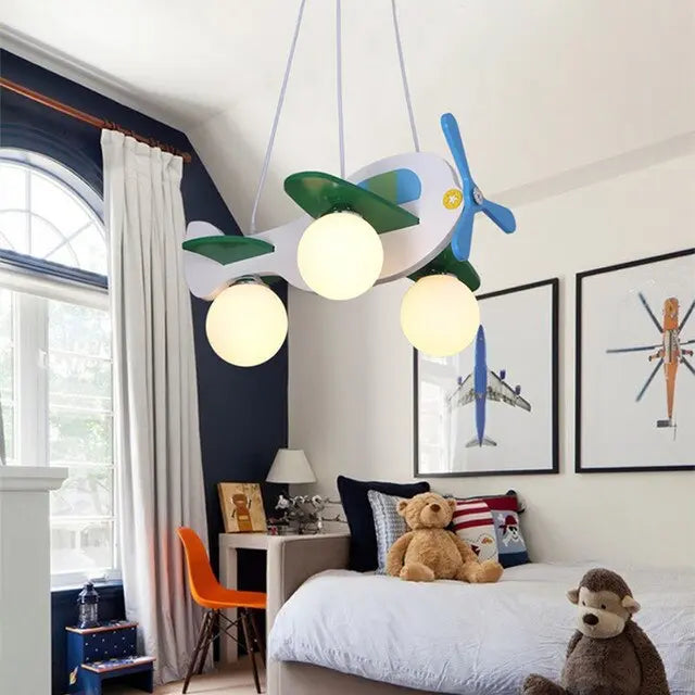 Wood Airplane Chandelier For Children Kids Boy Bedroom ChandeliersLife®