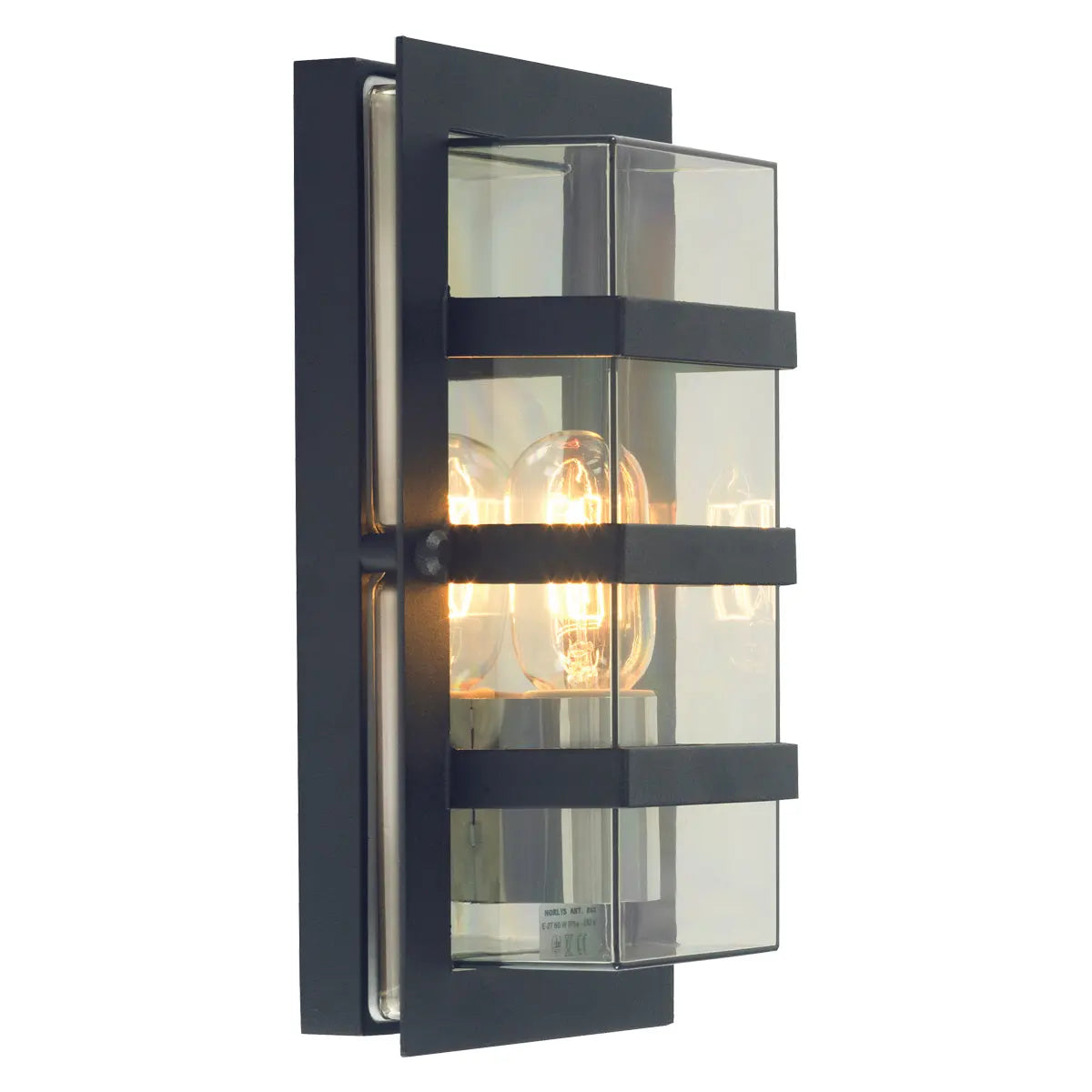 Boden 1 Light Wall Light - Black With Clear Glass Elstead Lighting