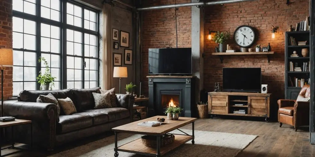 Affordable industrial home decor with rustic touches