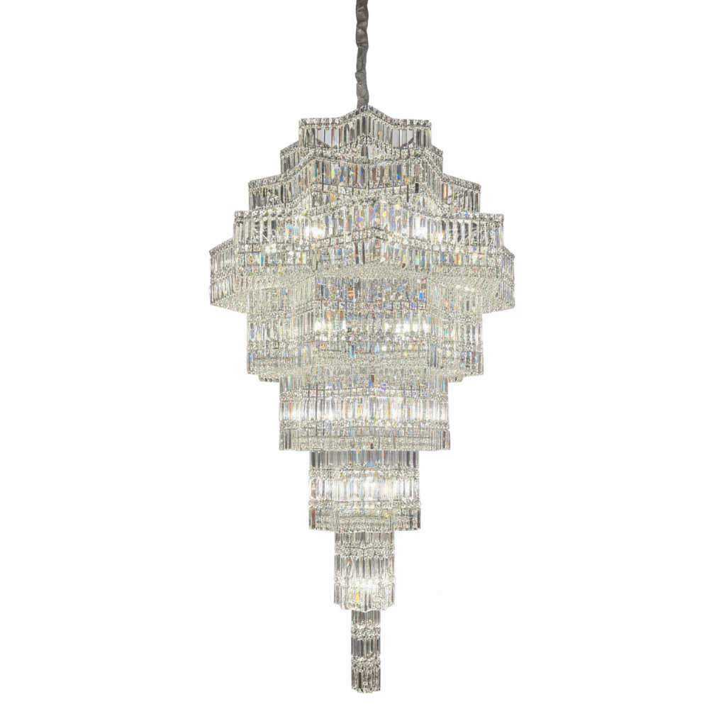 Luxury Villa Chandeliers Star Staircase Crystal Chandelier ChandeliersLife®