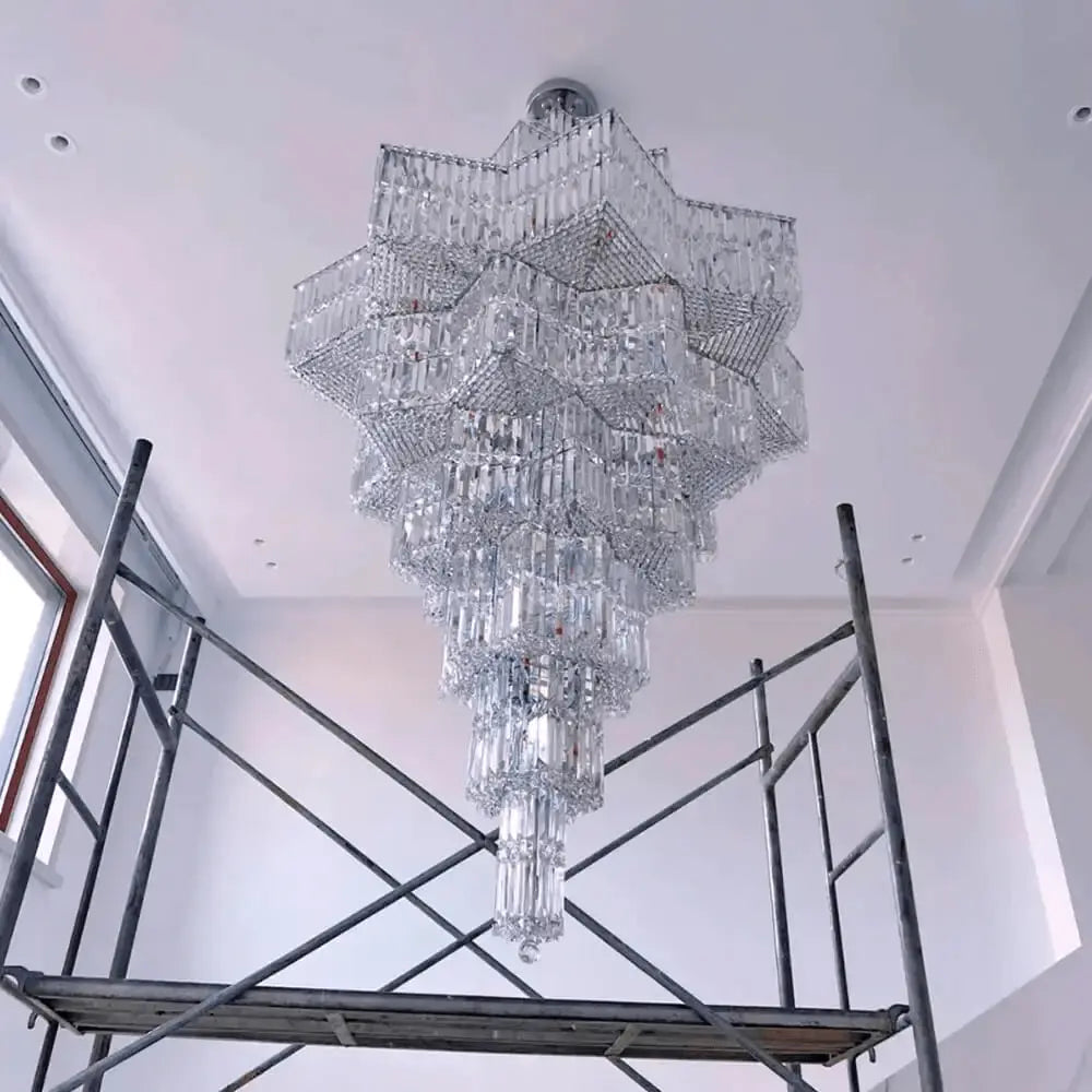 Luxury Villa Chandeliers Star Staircase Crystal Chandelier ChandeliersLife®
