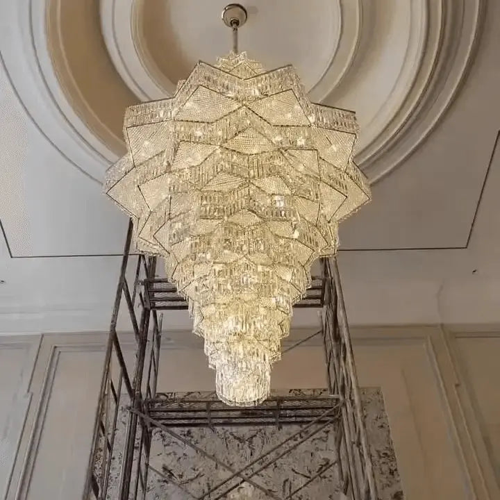 Luxury Villa Chandeliers Star Staircase Crystal Chandelier ChandeliersLife®