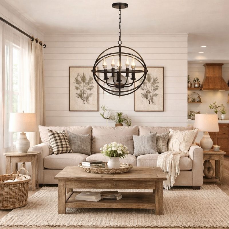 5 Light Unique Globe Chandelier