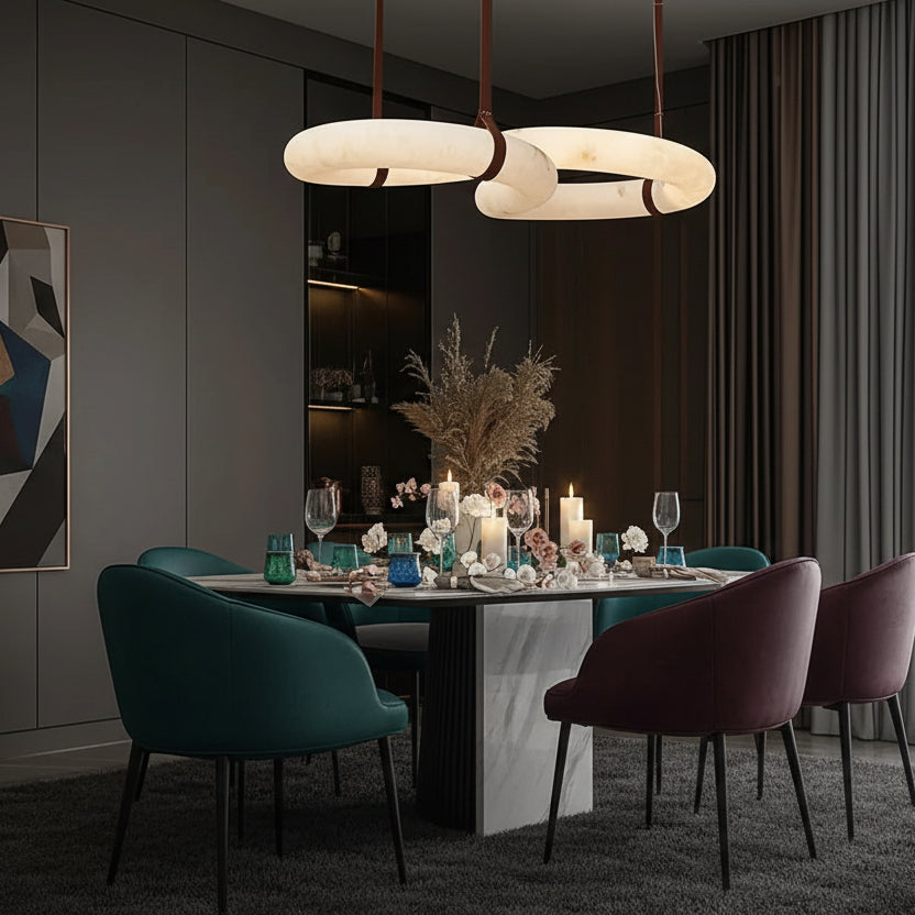 Contemporary Nordic Alabaster Designer Chandelier