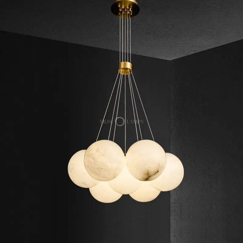 Modern Pearl Alabaster Ball Pendant Light ChandeliersLife®
