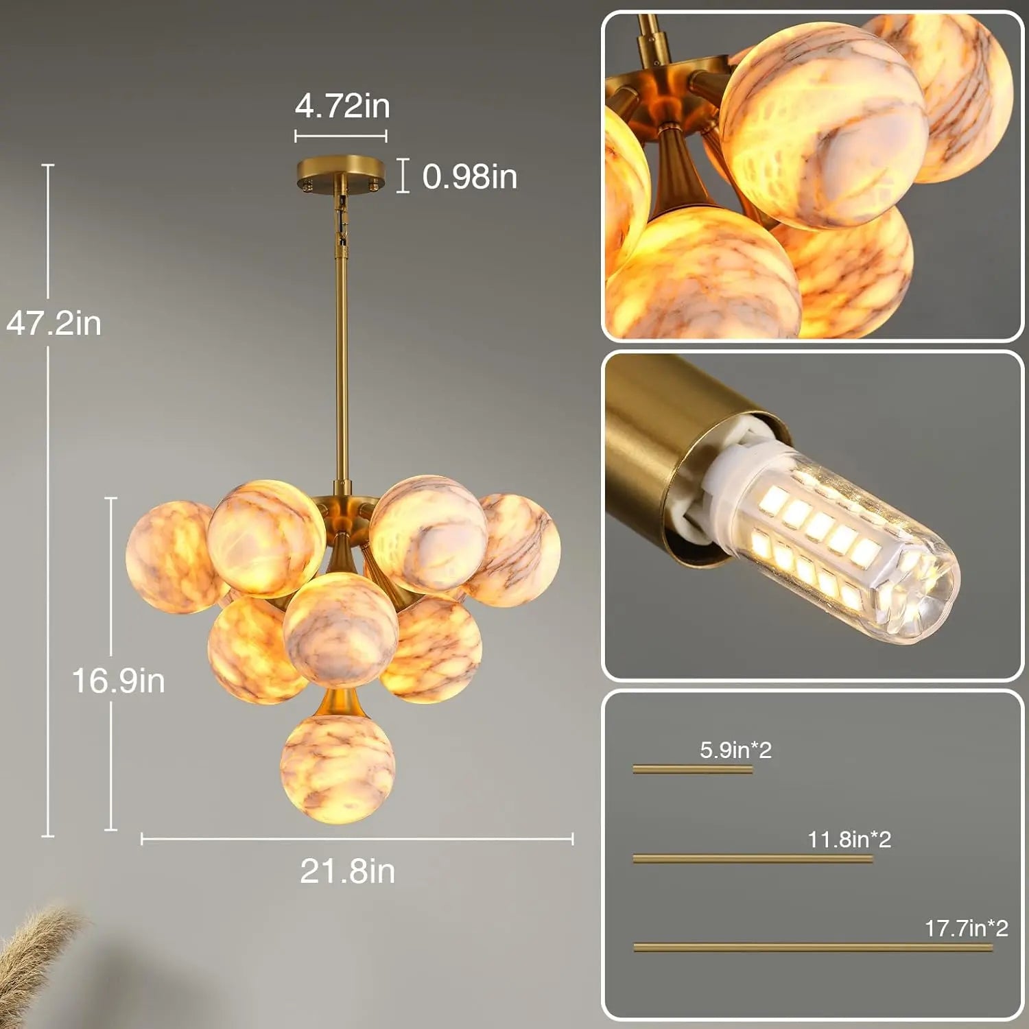 Modern Unique Alabaster Chandelier ChandeliersLife®