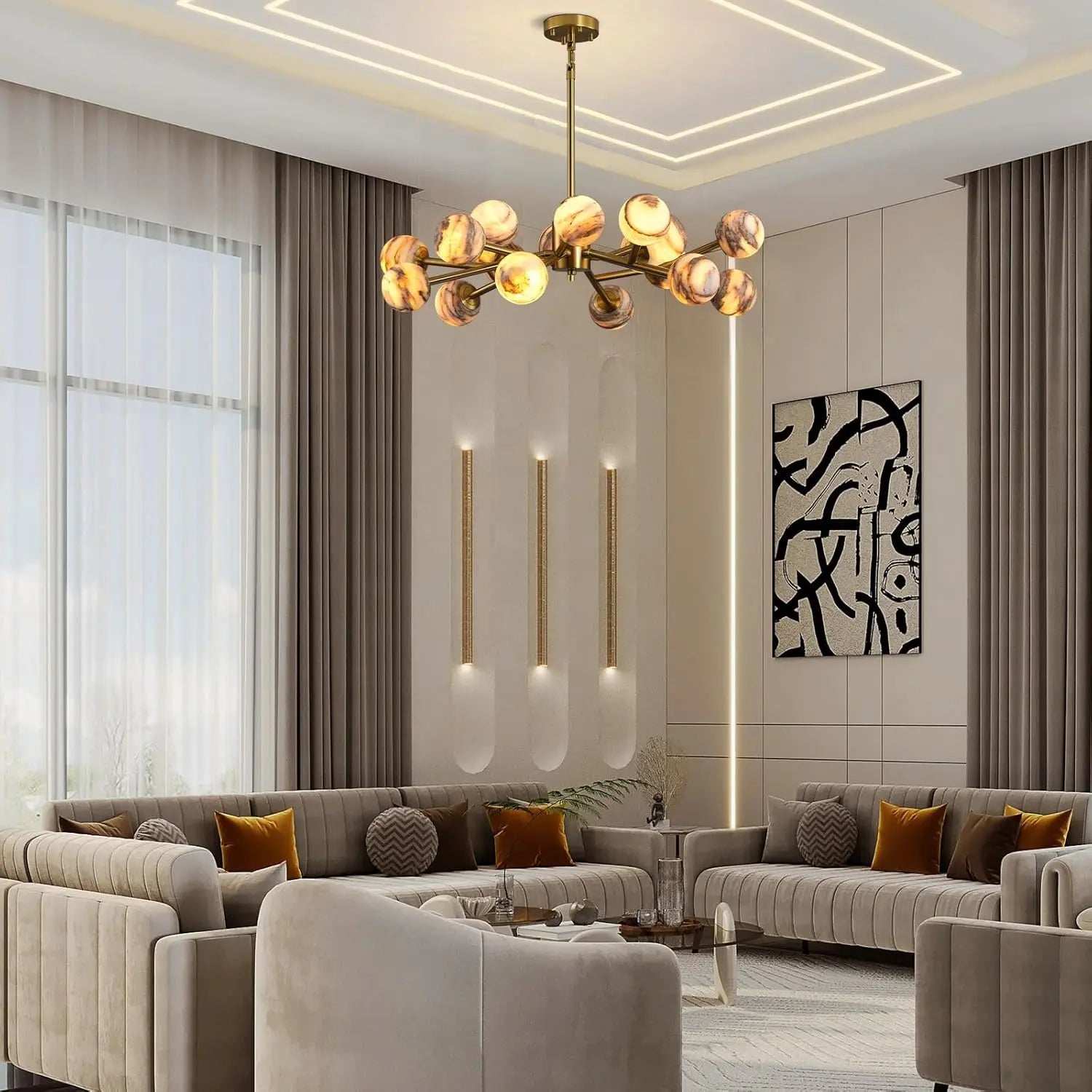 Modern Unique Alabaster Chandelier ChandeliersLife®