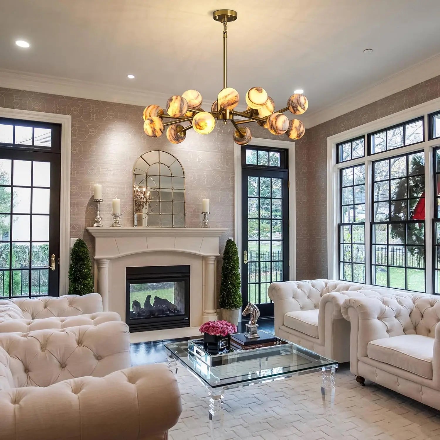 Modern Unique Alabaster Chandelier ChandeliersLife®