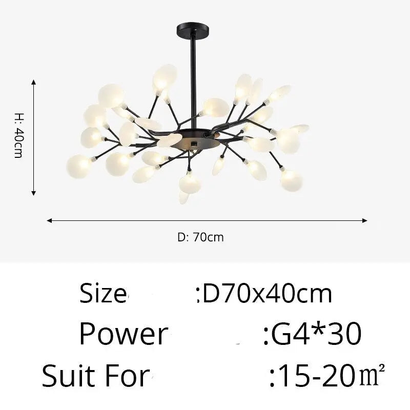 Luxurious Gold Chandelier with White Petals ChandeliersLife®