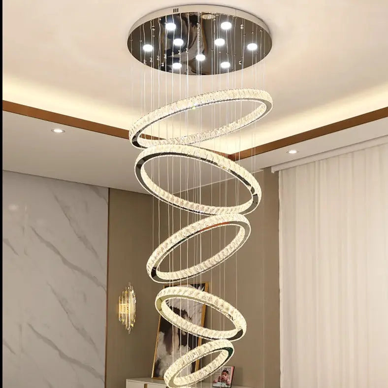 Rings Chandeliers for Loft Villa Duplex Design - Gold ChandeliersLife®