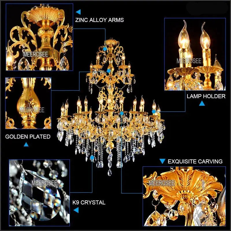 Luxurious Crystal 3 Tiers Chandelier ChandeliersLife®