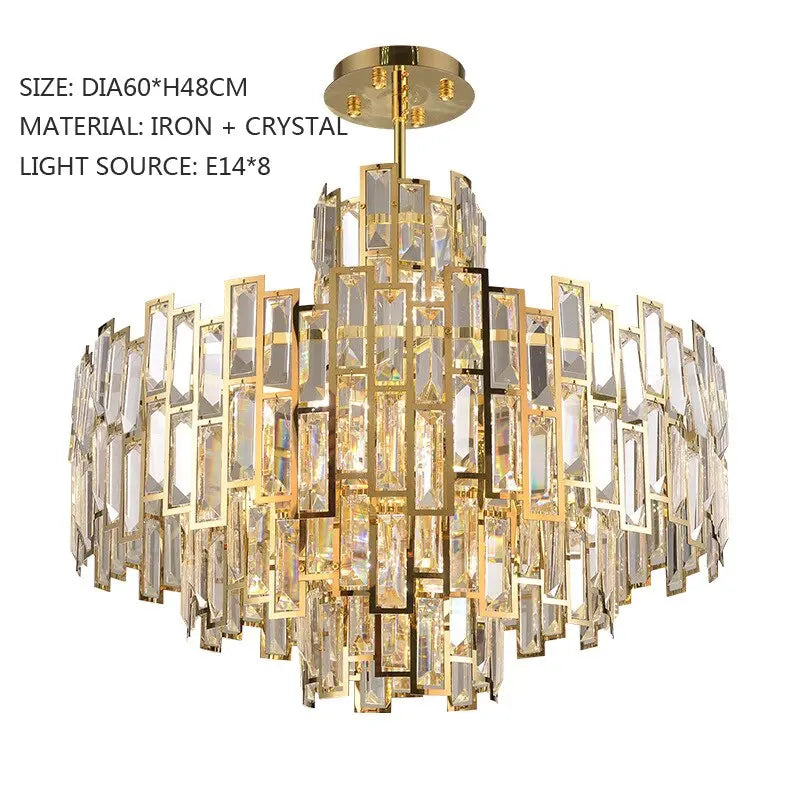 Round Gold Crystal Desinger Chandelier ChandeliersLife®