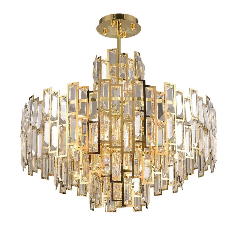 Round Gold Crystal Desinger Chandelier ChandeliersLife®